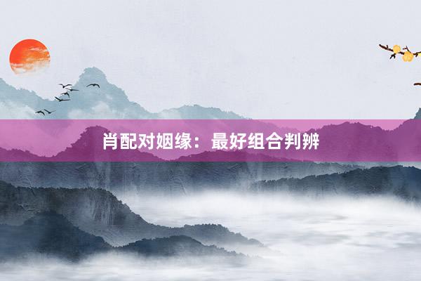 肖配对姻缘：最好组合判辨